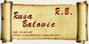 Rusa Balović vizit kartica
